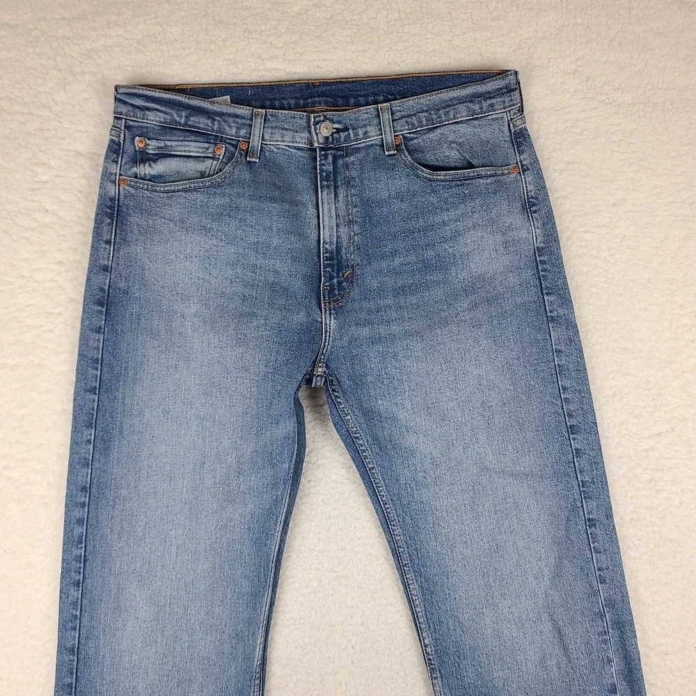 Levi's 505 Jeans‎ Mens 36x34 Blue Straight Leg Waterless Light Wash Denim